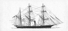 1855 - Conte di Cavour - Compagnia Transatlantica - Genova